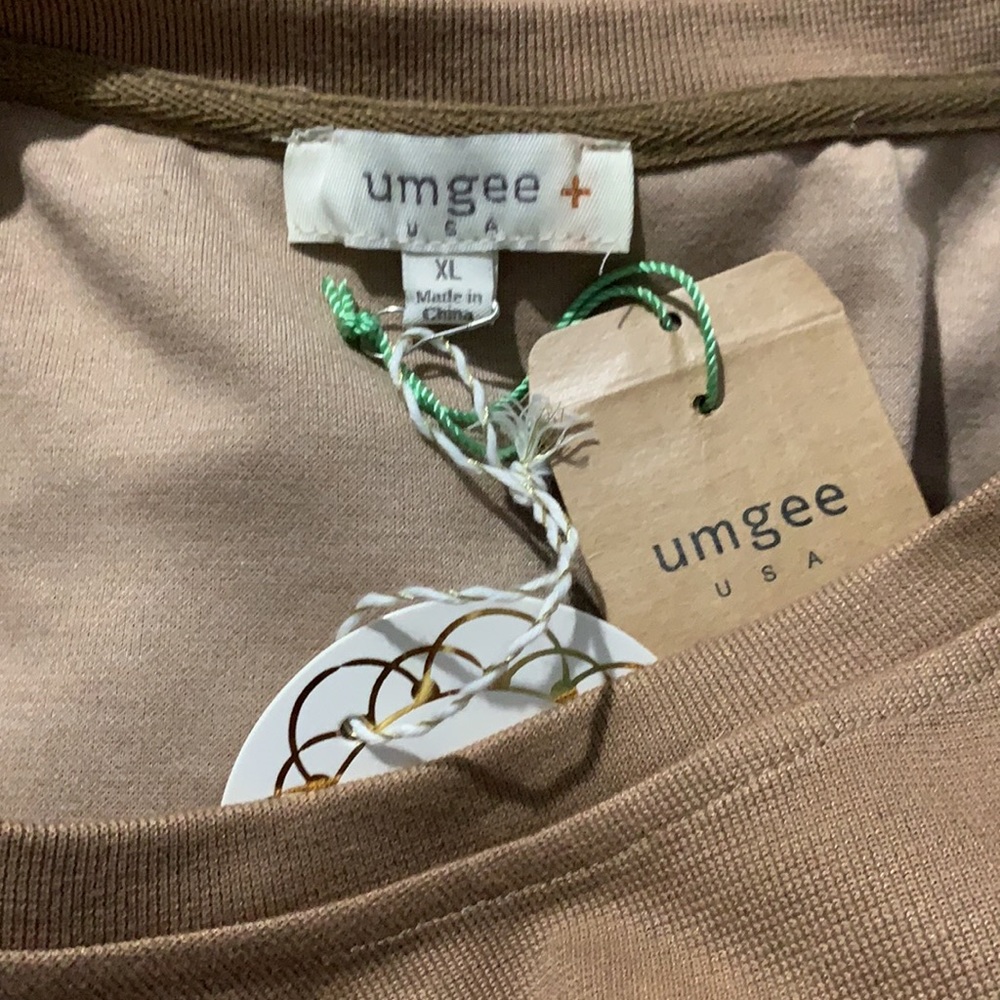 NWT Umgee Plus Almond Knit Linen Sleeve Top sz XL - Picture 4 of 5